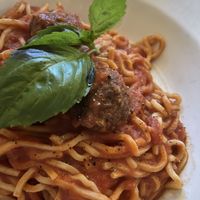 Spaghetti and vegan meatballs!  at Terramia Ristorante in Boston
