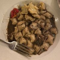 Gnocchi with mushroom sauce! (plus some red peppers and artichokes that I picked out from the antipasto)  at Terramia Ristorante in Boston