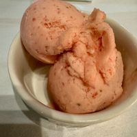 Strawberry sorbet   at Terramia Ristorante in Boston