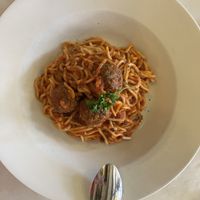 Spaghetti and vegan meatballs   at Terramia Ristorante in Boston