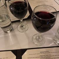 Wine and menu at Terramia Ristorante in Boston