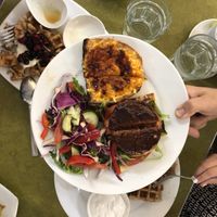 Open beyond burger at Embassy Vegetarian Cafe in Katoomba