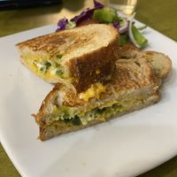 Vegan 4 cheese toastie  at Embassy Vegetarian Cafe in Katoomba