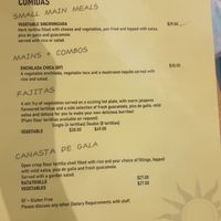 Menu - check 1st option as it says cheese at Mexican Kitchen in Bendigo