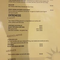 Menu at Mexican Kitchen in Bendigo