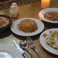 The cheese was not vegan, but everything else was! Specially that roz sayadia in the middle of the picture at Sofra in Luxor