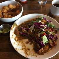 Vegan hash and side of tater tots at Bruncheonette in Spokane