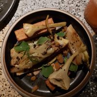 Panisse, alcaucil, damasco, crema de girasol. at SACRO in Buenos Aires
