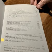 Menu  at SACRO in Buenos Aires