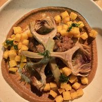 Caponata and artichokes  at SACRO in Buenos Aires