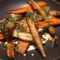 Roast carrots, lemon verbena creama and toasted hazelnuts  at SACRO in Buenos Aires