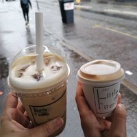 Oat milk lattes at Little Fitzroy Coffee in Edinburgh
