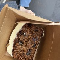 Vegan carrot cakee  at Little Fitzroy Coffee in Edinburgh