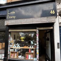 The window that enticed us in for vegan treats 03/05/25 at Little Fitzroy Coffee in Edinburgh