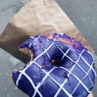 Ube donut  at Little Fitzroy Coffee in Edinburgh
