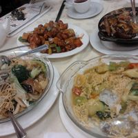 Lots of yummy options as you can see! Please excuse the fact that we dug into the food before I took this shot! at Gourmet Vegetarian Restaurant in Richmond Hill