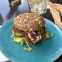 Mexican Vegan burger - very good but messy.  at Handmade in Olsztyn