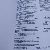 Menu at Handmade in Olsztyn