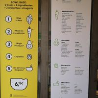 Menu at Breathe in Barcelona