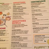 Part of the breakfast menu: smoothies made with organic fruit and organic apple juice, smoothies bowls with homemade granola, fruit extract, lemonade... at Vivi Bistrot - Vila Pamphili in Rome