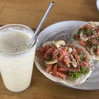 Tacos & batido at Puerto&Co in Puerto Viejo De Talamanca