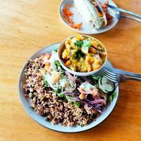 Plat du jour et burrito at Puerto&Co in Puerto Viejo De Talamanca