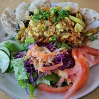 Scrambled tofu at Puerto&Co in Puerto Viejo De Talamanca