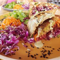 Falafel burrito! at Puerto&Co in Puerto Viejo De Talamanca