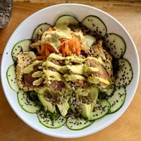 The Bowl - with falafel, no beets or tomato, add avocado   at Puerto&Co in Puerto Viejo De Talamanca