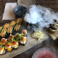 Three different sushi rolls at Secret Garden in Berlin