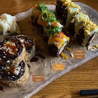 3 sushi varieties: tempura tiger, angry samurai & raijins thunder taste at Secret Garden in Berlin