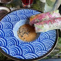 Summer rolls + peanut sauce  at Secret Garden in Berlin