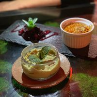 Matcha cheesecake and Creme brûlée  at Secret Garden in Berlin