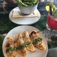 Edamame and fried dumplings  at Secret Garden in Berlin