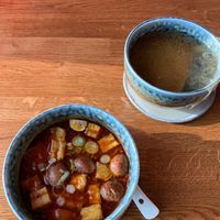 tasty spicy soup and tea at Secret Garden in Berlin