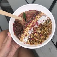 Snickers smoothie bowl! Added coffee and it was fantastic   at Intoku in Hahei