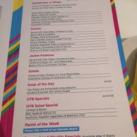 Menu at Outside The Box Cafe in Ilkley