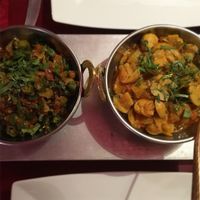 Bhindi curry and mushroom bhaji  at La Porte du Bengale in Strassen