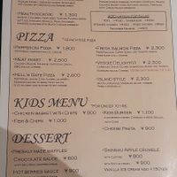 Dinner menu at Bear's Cafe & Goldilocks Lounge in Hakuba
