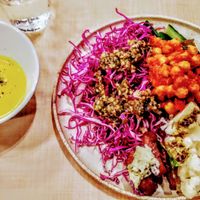 All you can eat buffet plate + soup at nu dish Deli & Cafe in Tokyo