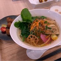 Salt ramen at nu dish Deli & Cafe in Tokyo