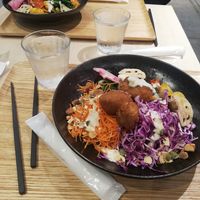Buddha bowl at nu dish Deli & Cafe in Tokyo
