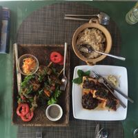 peanut skewers and stuffed tofu at Chamkar - The Passage in Siem Reap