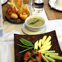 A dip at Chamkar came with baguette and fresh veggies for dipping. Great.  at Chamkar - The Passage in Siem Reap
