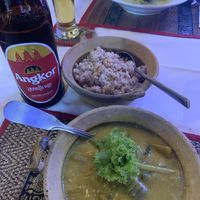 Stirring curry and the amok  at Chamkar - The Passage in Siem Reap