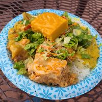 Free veg plate after their Sunday service at Govinda's Natural Foods Buffet in Tucson