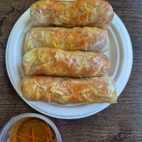 Bi cuon (shredded tofu rice paper rolls) $10.80: good at King's Vegetarian in Bella Vista