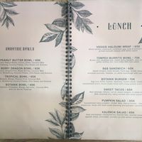 Menu at Botanik in Kerobokan Kelod