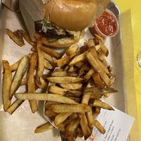 Veggie burger  at Saus at Bow Market in Somerville