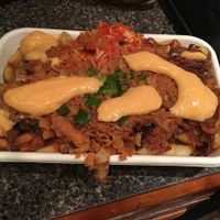 Vegan poutine with everything on it! at Saus at Bow Market in Somerville